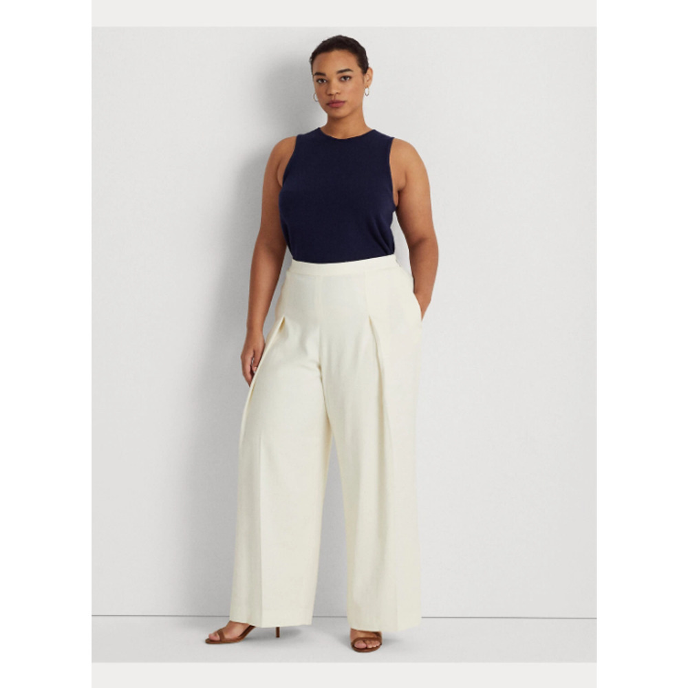 Black label Lauren by Ralph Lauren Cream Wide Leg Pants - Picture 4 of 9